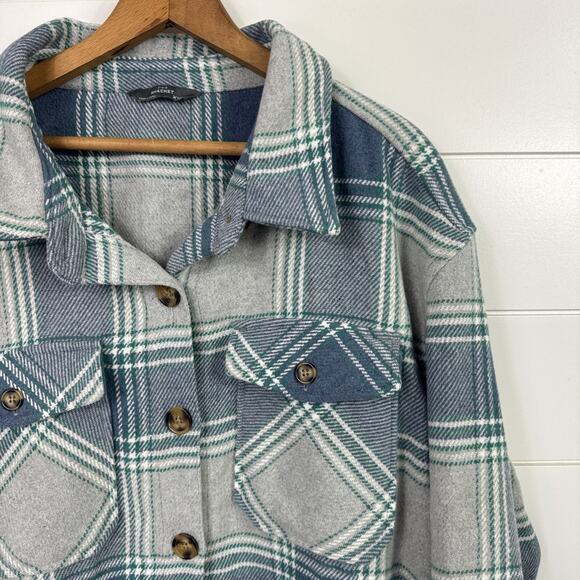 Members Mark Plaid Button Front Flannel Shacket Jacket Multicolored XXL - Picture 3 of 8